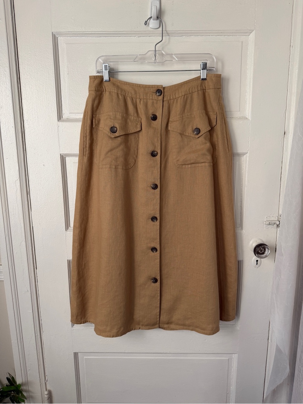Ralph Lauren NWT Linen Button Front Midi Skirt Pockets Heritage Preppy Teacher - Picture 8 of 14